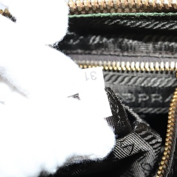 PRADA Shoulder Bag Nylon Leather Beige Gold Auth 140625 - Picture 11 of 16